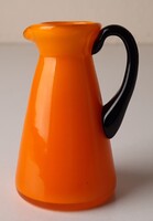 Lötz / Loetz miniatűr narancssárga "Tango" kis kancsó