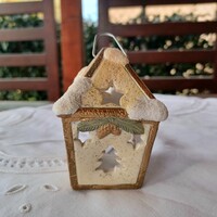 Karácsonyi kerámia mécsestartó kandelláber 9 x 6,5 cm