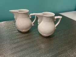 Herendi fehér kosárfonott mokkás tejszínes kiöntő