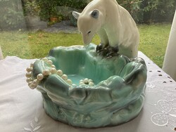 Ditmar Urbach régi porcelán  jegesmedvék asztali kínáló vagy névjegy-ékszertartó