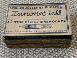 Schuler József Rt. Budapest „Zsinóríró toll” (Reform 363) eredeti, ritka iskolai íróhegyek