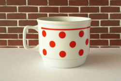 Zsolnay piros pöttyös bögre,pótlásnak