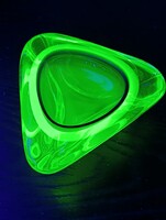 Murano Sommerso geode uránium üveg hamutál tál