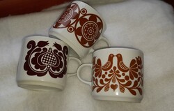 3db Alföldi bögre ritkább mintával