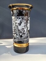 Hollóházi – Szász Endre „Pillangós” váza, 26 cm