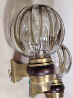 Matt réz fali lámpa párban Muranói burás 1970 ALKUDHATÓ