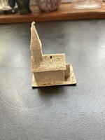 Régi, ritka jeges hatású csillámos, papír, sópapír templom karácsonyfadísz, megkímélt állapotban