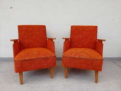 Retro bútor fa karfás kárpitozott fotel szék 2 darab 4945