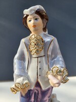 Elegáns Rokokó Stílusú Porcelán Női Figura – Klasszikus Báj