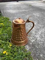 Gyönyörű Réz teáskanna kanna teafőző  kiöntő falusi paraszti nosztalgia hagyatéki