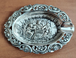 Ezüst kisméretű disztálka / hamutartó