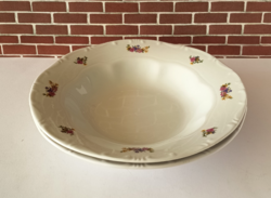 2 DB ZSOLNAY MÉLY TÁNYÉR VIRÁGCSOKOR MINTÁVAL