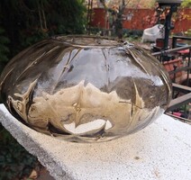 Retro füstszínű préselt üveg lámpabúra /  (1970-es évek)