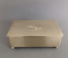 WMF art-deco/jugendstil kalapált réz szivarosdoboz 1910 körül