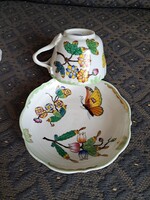 ANTIK Herendi Victoria mintás kávés csésze és alj