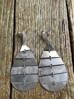 Különleges minimalista ezüstözött réz fülbevaló