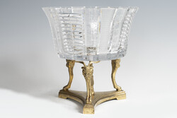 Aranyozott bronz keretes üvegkínáló (25-0258)