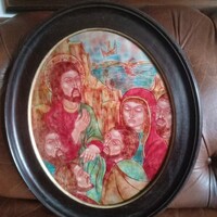 LŐRINCZ VITUS - "HEGYI BESZÉD"-Tűzzománc kép!