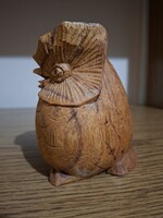 Bagoly, madár fa faragás. 11,3 cm.
