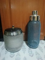 Kék hálós mixer és fehér hálós cukor tartó retro