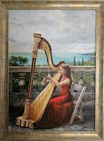 Szilárd Anikó: Csak a zene; olajfestmény, nagyszerű ajándék