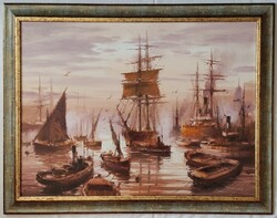 Bánfalvy Ákos "London, Temze" c. festménye szép keretben ingyen postával