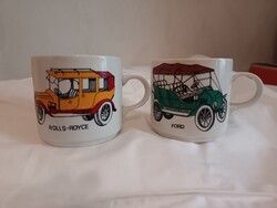 Retro Alföldi Porcelán nagyméretű autós bögrék