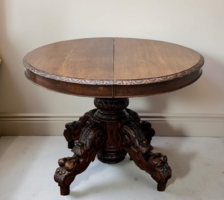 Reneszánsz nagyra nyitható étkező/tárgyaló vagy szalonasztal