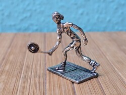 Ezüst miniatűr teniszező