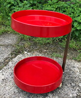 Piros retro kör zsúrkocsi zsúrasztal fém