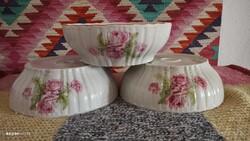 Zsolnay páfrányos rózsás pogácsás tálak 3 db 24cm