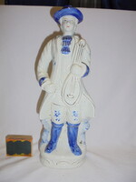 Porcelán lantos férfi figura, nipp - 30 cm