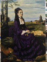 Lilaruhás nő - reprodukció Szinyei Merse Pál festménye alapján