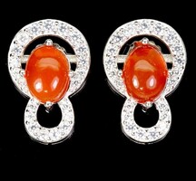 Narancs opal  925 Ezust Fülbevalò