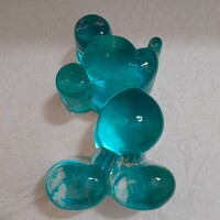 Mickey Mouse tömör vintage üveg figura, dísztárgy, levélnehezék.