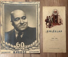 Rákosi Mátyás fotó + emléklap