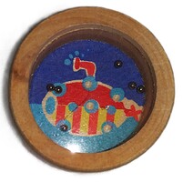 Retro fakeretes golyós ügyeségi játék 5 golyós TENGERALATTJÁRÓ ábrás a képek szerint  ÚJ IDŐK