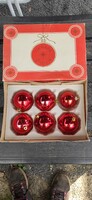 Règi szèp piros retró karácsonyi díszek, gömbök eladó