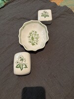 Hollóházi bonbonier 2 db és kínálótál