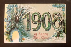 BUÉK! Boldog Új Évet 1908 képeslap