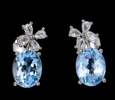 925 ezüst kék topáz fülbevaló