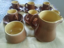 6 személyes hibátlan kávés készlet Zala Tófeji kerámia, retró