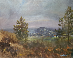 Lendl Vilmos: Budapesti látkép, 1929 (olaj, vászon) Kilátás a Gellért-hegyre, 1920-as évek, városkép