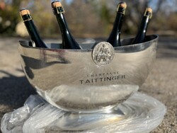 Taittinger Half Moon Pezsgőhűtő – Limitált Dupla Magnum Ónöntvény - Gyári csomagolásban