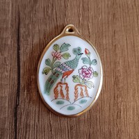 Régi Herendi Paon de Peking mintás porcelán medál