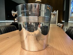 Christofle x Champagne Morlant – Art Deco ezüstözött pezsgőhűtő, Reims (1930–1940 körül)