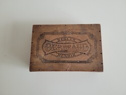 Régi antik fa doboz Kugler Henrik GERBEAUD  Zserbo szelet sütemény díszdoboz 19,5 cm