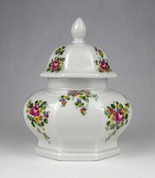 1Y148 Régi virágfüzér díszes Lichte porcelán bonbonier 14.5 cm