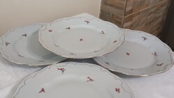 Zsolnay porcelán lapostányérok aranytollazott széllel