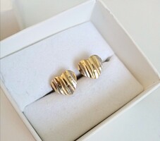 14K-os sárga-fehér arany csillogó fülbevaló